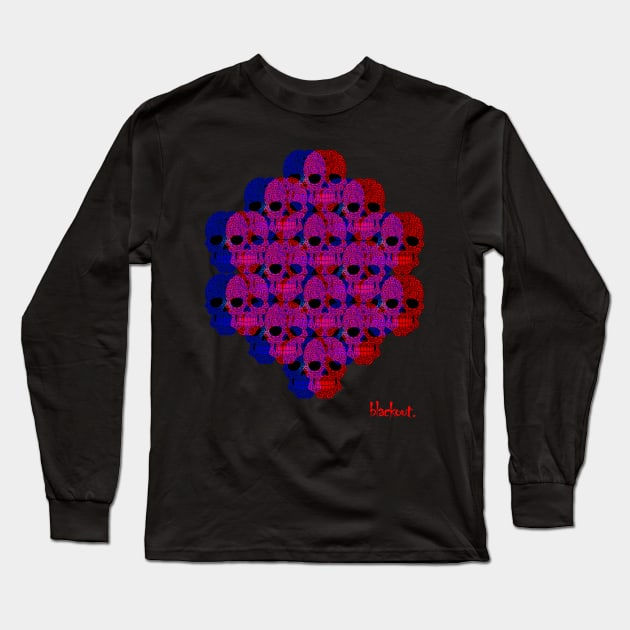 Skulls Purple Sugar 3D by Blackout Design Long Sleeve T-Shirt by Blackout Design